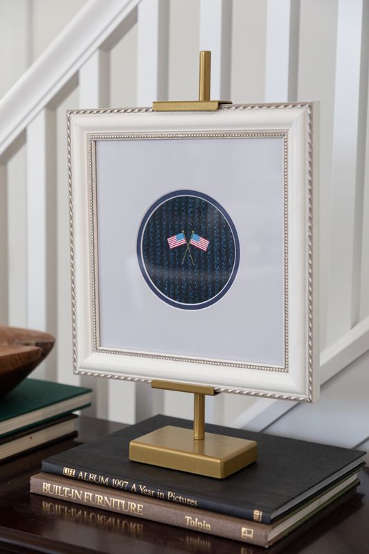 white picture frame with circle opening