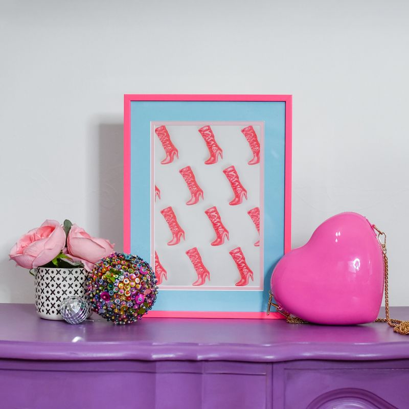 hot pink metal picture frame