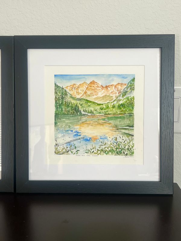 black picture frame with matting